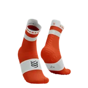 Skarpetki sportowe męskie - COMPRESSPORT Skarpetki do biegania wysokie PRORACING SOCKS V4 RUN HIGH tigerlily/white - miniaturka - grafika 1