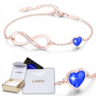 Bransoletki - Bransoletka Pozłacana 750 Nieskończoność z Szafirową Cyrkonią SREBRO 925 - miniaturka - grafika 1