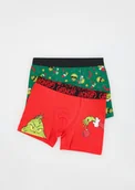 Skarpetki dla dzieci - Reserved - Bokserki Grinch 2 pack - ciemnozielony - miniaturka - grafika 1
