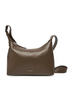 Calvin Klein Torebka Hardware Strap Medium Crossbody K60K613028 Brązowy - Torebki damskie - miniaturka - grafika 1