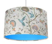 Lampy stojące - Niebieska lampa wisząca w kwiaty nad stół - 3X S385 C0-F77 - miniaturka - grafika 1