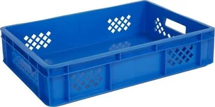 Artech Pojemnik transportowy EURO 130, ścianki ażurowe, wym. 600 x 400 x 130 mm niebieski - Pojemniki przemysłowe - miniaturka - grafika 1