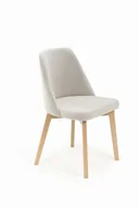 Krzesła - Flavio 1 krzesło tapicerowane szare nogi dąb artisan - miniaturka - grafika 1