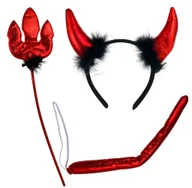 Dodatki do strojów karnawałowych - diabeł demon zestaw opaska ogon - miniaturka - grafika 1