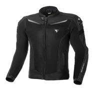Odzież motocyklowa - SHIMA PISTON kurtka motocyklowa męska - skórzana, miejska kurtka z panelami mesh, protektorami CE barków, pleców, łokci, sliderami barkow (Czarna, 54) - miniaturka - grafika 1