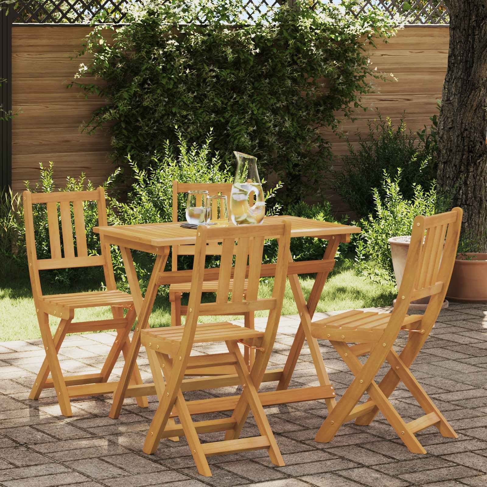vidaXL vidaXL Krzesła Bistro na Zewnątrz 4 pcs naturalny 40 x 42 x 85 cm
