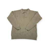 Swetry męskie - Sweter męski M Old Money Szarobeżowy z kołnierzem Guziki Klasyka - miniaturka - grafika 1