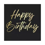 Dekoracje sali - Serwetki papierowe Happy Birthday 33x33cm 20szt - miniaturka - grafika 1