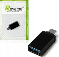 Adaptery i przejściówki - Revers Adapter Przejściówka z USB do USB Typu C REVERSE Złącze USB/Type C Czarny - miniaturka - grafika 1