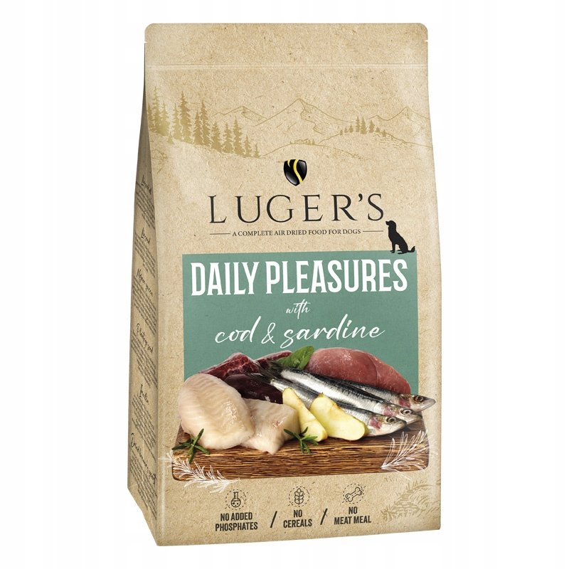Karma dla psa suszona LUGER'S Daily Pleasures Dorsz i Sardynka 9 kg