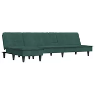 Narożniki - Sofa rozkładana L, ciemnozielona, 255x140x70 cm, a - miniaturka - grafika 1