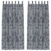 Zasłony - vidaXL Zasłona z zasłonami 2 pcs Srebrny szary 225 x 140 cm Aksamit - miniaturka - grafika 1