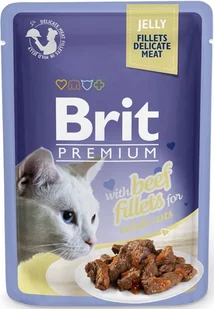 BRIT PREMIUM CAT Beef Jelly Fillets Adult - wołowina w galaretce 85g - Mokra karma dla kotów - miniaturka - grafika 1