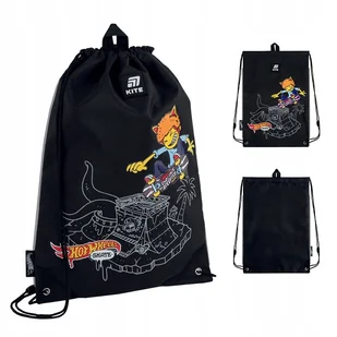 Worek na buty szkolny dla chłopców czarny HOT WHEELS SKATE Kite - Worki na buty - miniaturka - grafika 1