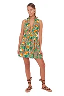 Sukienki - Trendyol Sukienka damska o regularnym kroju tkana sukienka, pomarańczowo-wielokolorowa, 38, Pomarańczowy, wielokolorowy, 64 - miniaturka - grafika 1