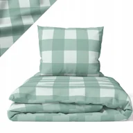Pościel dla dzieci - Pościel Dziecięca 140x200cm dla dziecka krata mięta - miniaturka - grafika 1