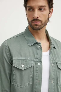 Pepe Jeans koszula jeansowa REGULAR OVERSHIRT męska kolor zielony regular z kołnierzykiem klasycznym PM308584YH5 - Koszule męskie - miniaturka - grafika 1