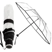 Parasole - Składana krótka przezroczysta transparentna parasolka, 24 cm - miniaturka - grafika 1