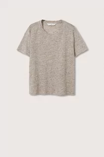 Koszulki i topy damskie - Mango t-shirt Lisino damski kolor szary - grafika 1