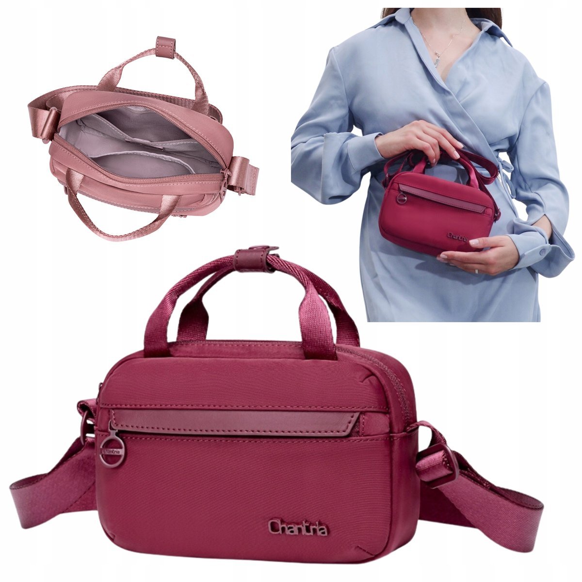 MINI TOREBKA DAMSKA czerwona miejska NA CO DZIEŃ na telefon wodoodporna