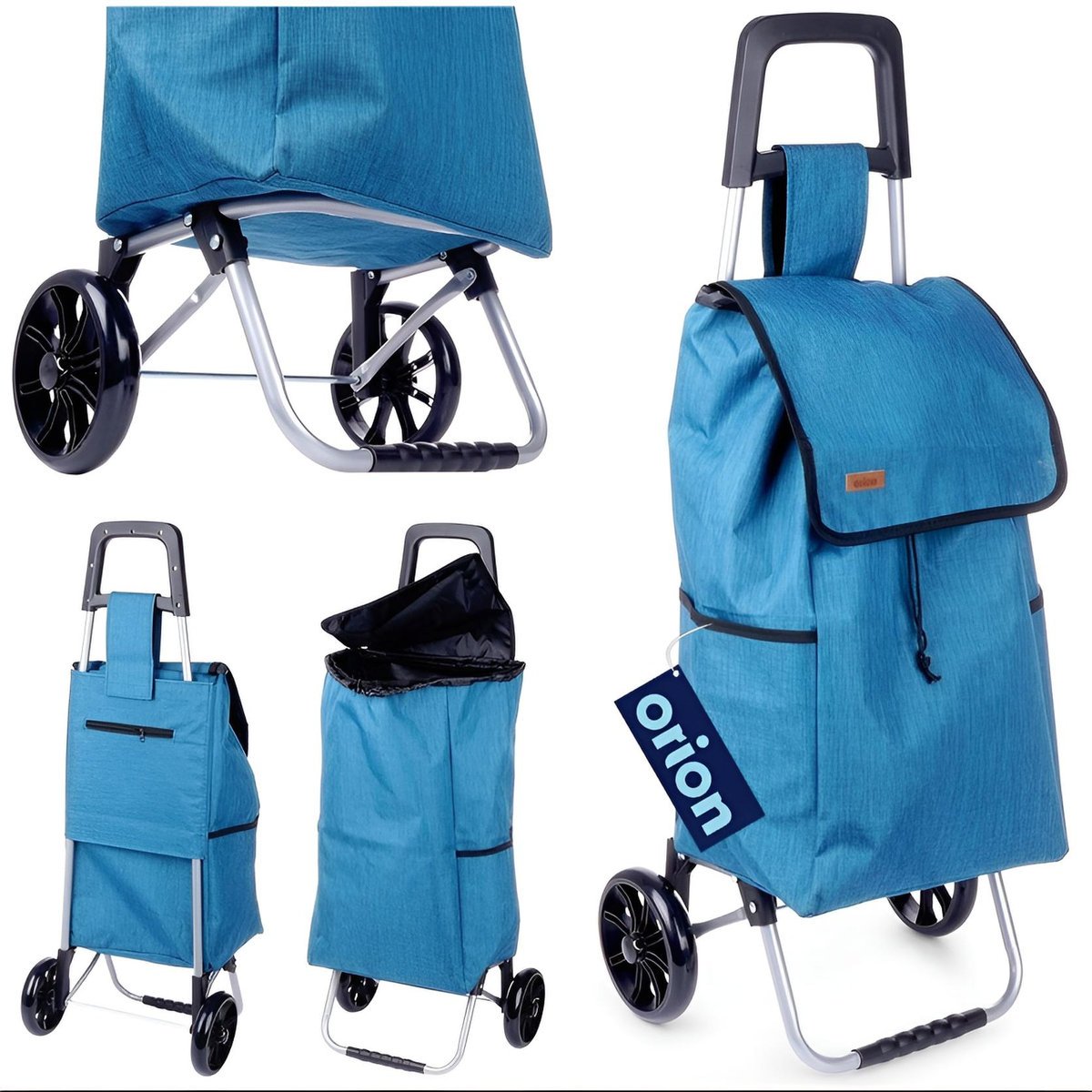 TORBA NA ZAKUPY WÓZEK NA KÓŁKACH 40L mocny DLA SENIORA niebieski wygodny