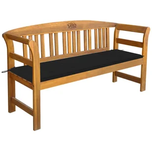 vidaXL Ławka ogrodowa z poduszką, 157 cm, lite drewno akacjowe 3064273 - Ławki ogrodowe - miniaturka - grafika 1