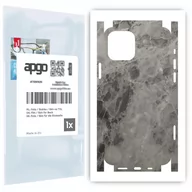 Folie ochronne do telefonów - Folia naklejka skórka strukturalna na TYŁ+BOKI do Apple iPhone 12 Pro -  Marmur Czarny - apgo SKINS - miniaturka - grafika 1