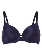 Biustonosze - Triumph - Damski biustonosz z fiszbinami  wyściełany, niebieski - miniaturka - grafika 1