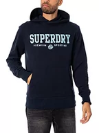 Bluzy męskie - Superdry Męska bluza z kapturem, niebieski, XXL - miniaturka - grafika 1