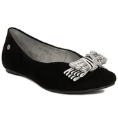 Baleriny - Maciejka Baleriny damskie skórzane z kokardą Czarne-37 - miniaturka - grafika 1