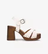 Sandały damskie - Białe sandały damskie : Rozmiar - 36 - 7mil - miniaturka - grafika 1