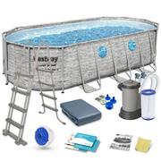 Baseny ogrodowe - Basen ogrodowy stelażowy Power Steel Swim VISTA series BESTWAY, zestaw 12w1, 549 cm x 274 cm x 122 cm - miniaturka - grafika 1