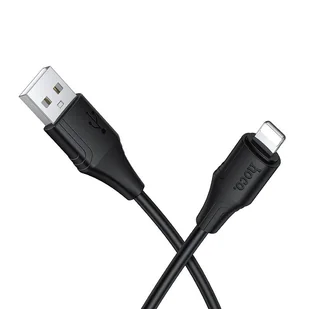 Kabel Silikonowy USB A do Lightning Hoco 2,4A 1 m X124 czarny - Kable USB - miniaturka - grafika 1