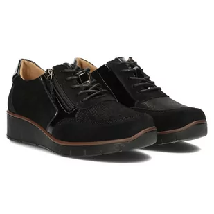 Skórzane sneakersy dmskie Filippo DP4912/23 BK czarny - Sneakersy damskie - miniaturka - grafika 3