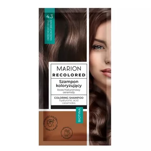 MARION Recolored Szampon Koloryzujący 4.3 Orzechowy Brąz 35ml - Farby do włosów i szampony koloryzujące - miniaturka - grafika 1