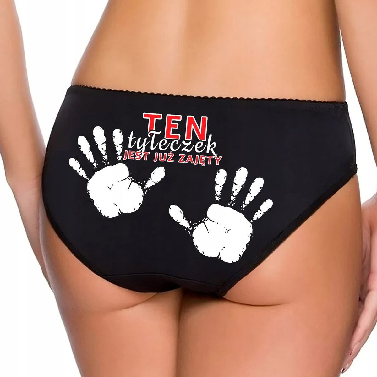 Majtki Damskie FIGI rozmiar S Czarne Ten Tyłeczek Jest JUŻ ZAJĘTY Wzory