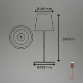 Lampy stojące - Briloner Lampa stołowa LED 7508012, brązowa, 2 700 K IP44 ściemniacz dotykowy - miniaturka - grafika 1