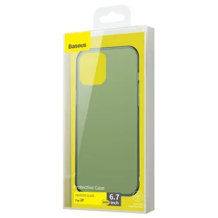 Baseus Frosted Glass Case Sztywne etui z elastyczną ramką iPhone 12 Pro Max Ciemnozielony (WIAPIPH67N-WS06) WIAPIPH67N-WS06 - Etui i futerały do telefonów - miniaturka - grafika 5