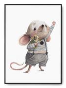 Plakaty - Plakat r 40x50 cm Pokój Dziecka Szczurek z Kwiatam - miniaturka - grafika 1