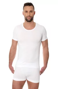 Koszulka męska bawełniana Brubeck Comfort Cotton SS00990A biały - Koszulki sportowe męskie - miniaturka - grafika 1