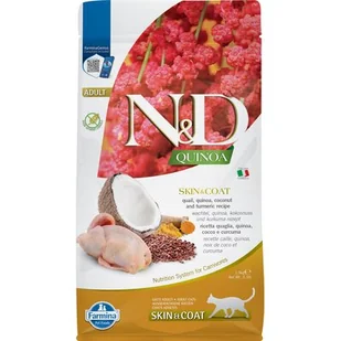 Farmina N&D Cat Quinoa Adult Skin&Coat quail, coconut 1,5 kg - Sucha karma dla kotów - miniaturka - grafika 1