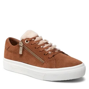 TOMMY HILFIGER Sneakersy Suede Warmlined Th Sneaker FW0FW05363 Natural Cognac GTU - Sneakersy damskie - miniaturka - grafika 1
