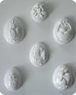 Wielkanoc - Forma do odlewów gipsu, pisanki, 6 elementów - miniaturka - grafika 1