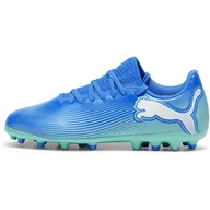 Buty dla dziewczynek - PUMA Soccer Shoe buty dziecięce, uniseks, Hyperlink Blue Mint PUMA White, 37.5 EU - miniaturka - grafika 1