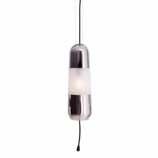 Szklana wisząca lampa Mauri P0590 Maxlight do jadalni czarna srebrna - Lampy sufitowe - miniaturka - grafika 1