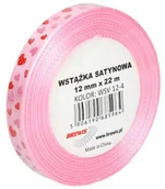 Pasmanteria - BREWIS Wstążka satynowa 12mmx22m serca różowa Brewis 4 - miniaturka - grafika 1