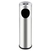 Wyposażenie miejsc publicznych - Alda Zewnętrzny kosz na śmieci z popielniczką, 200 x 200 x 700 mm, nierdzewny - matowy 384048 - miniaturka - grafika 1