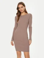 Sukienki - Guess Sukienka dzianinowa W5RK21 Z3L10 Beżowy Regular Fit - miniaturka - grafika 1