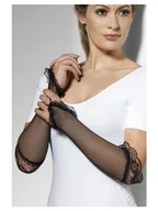 Rękawiczki - Rękawiczki kabaretki bez palców Czarne retro koron - miniaturka - grafika 1