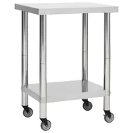 Stoły gastronomiczne - vidaXL Kuchenny stół roboczy na kółkach 60x30x85 cm stal nierdzewna 51631 - miniaturka - grafika 1